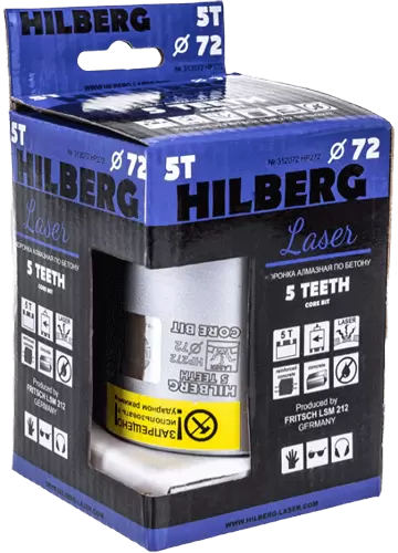 Коронка алмазная по армированному бетону SDS-Plus 72 мм Hilberg Laser 5 Teeth HP272 - интернет-магазин «Стронг Инструмент» город Ростов-на-Дону