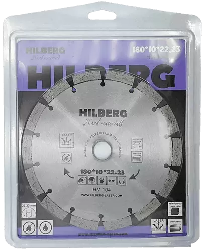 Алмазный диск по железобетону 180*22.23*10*2.4мм Hard Materials Laser Hilberg HM104 - интернет-магазин «Стронг Инструмент» город Ростов-на-Дону