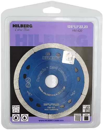 Алмазный диск по керамограниту 125*22.23*8*1.1мм Extra Thin Hilberg HM420 - интернет-магазин «Стронг Инструмент» город Ростов-на-Дону