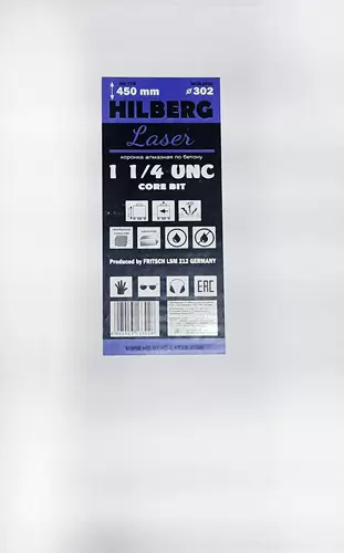 Алмазная буровая коронка 302*450 мм 1 1/4" UNC Hilberg Laser HD726 - интернет-магазин «Стронг Инструмент» город Ростов-на-Дону