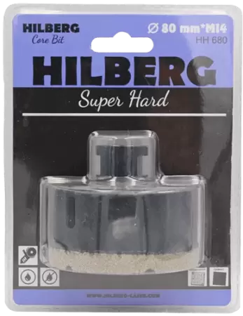 Коронка алмазная по керамике и керамограниту 80*35 М14 Super Hard Hilberg HH680