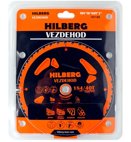 Универсальный пильный диск 184*16*40Т Vezdehod Hilberg HV188 - интернет-магазин «Стронг Инструмент» город Ростов-на-Дону