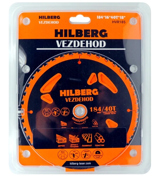 Универсальный пильный диск 184*16*40Т (reverse) Vezdehod Hilberg HVR185 - интернет-магазин «Стронг Инструмент» город Ростов-на-Дону